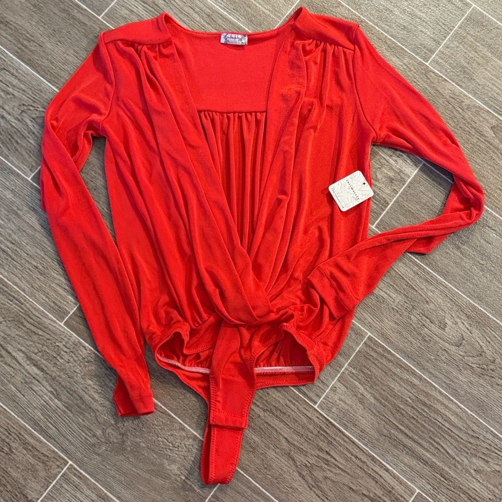 Intimately FP Red Long Sleeve Bodysuit